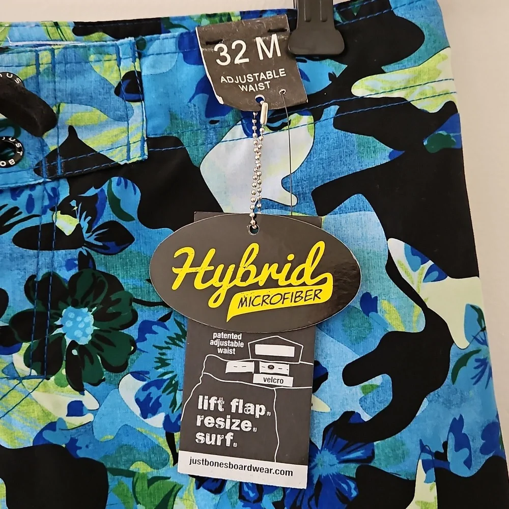 Just‎ Bones Boardwear Tropical Print Board Shorts Size 32